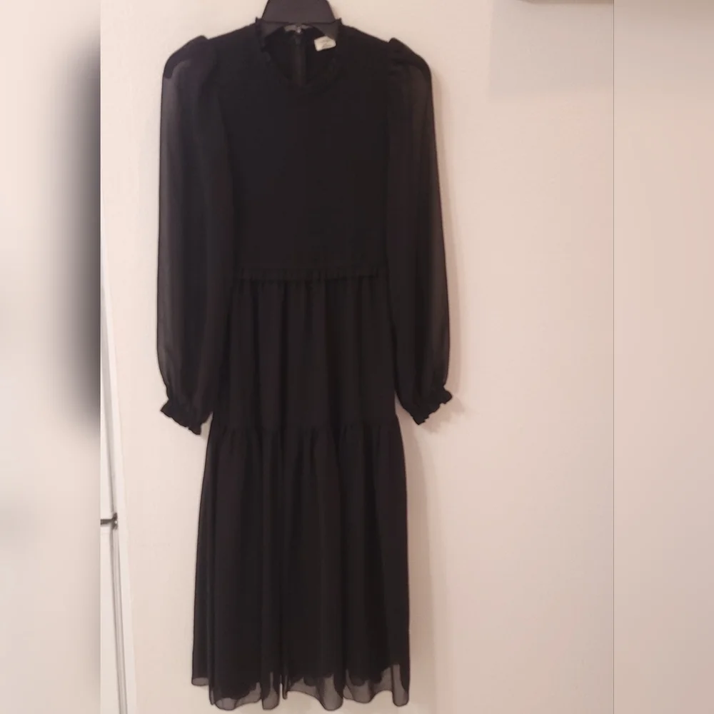 Wilfred Aritzia Rosalyn Dress Midi Black Size XS - Picture 5 of 13